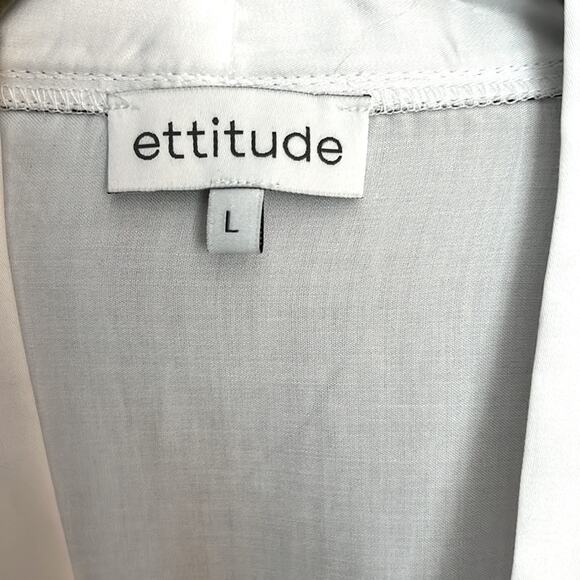 NWT $250 ANTHROPOLOGIE lovers ETTITUDE ROBE bamboo loycell sateen white M - Picture 7 of 14